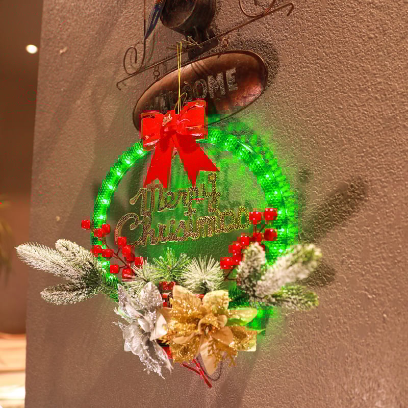 🎄New Year Sale 70% OFF🎁Christmas Wreath Decorations with LED Lights