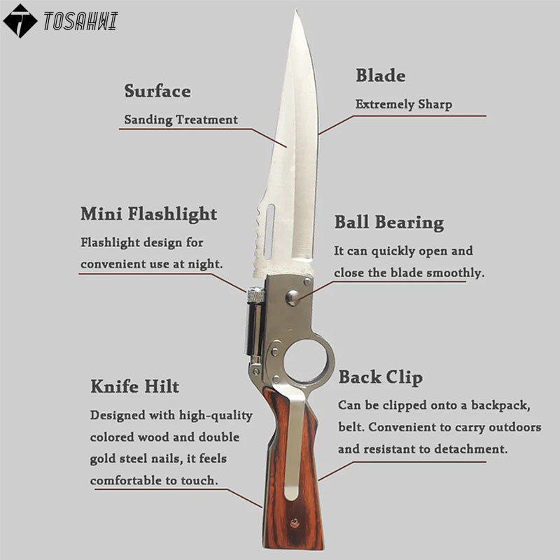 TOSAHWI Handmade Winchester Outdoor Multifunctional Folding Knife-9412