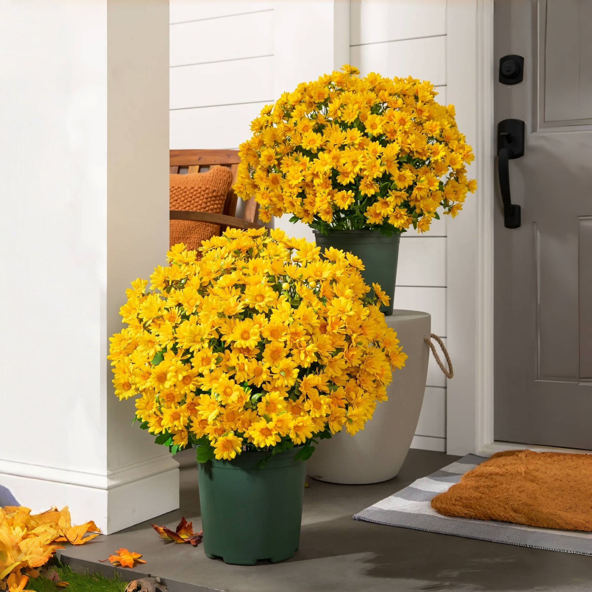 🏆Flash Sale⚡Artificial Outdoor Sunset Mums Flowers - UV resistant, Waterproof, Windproof