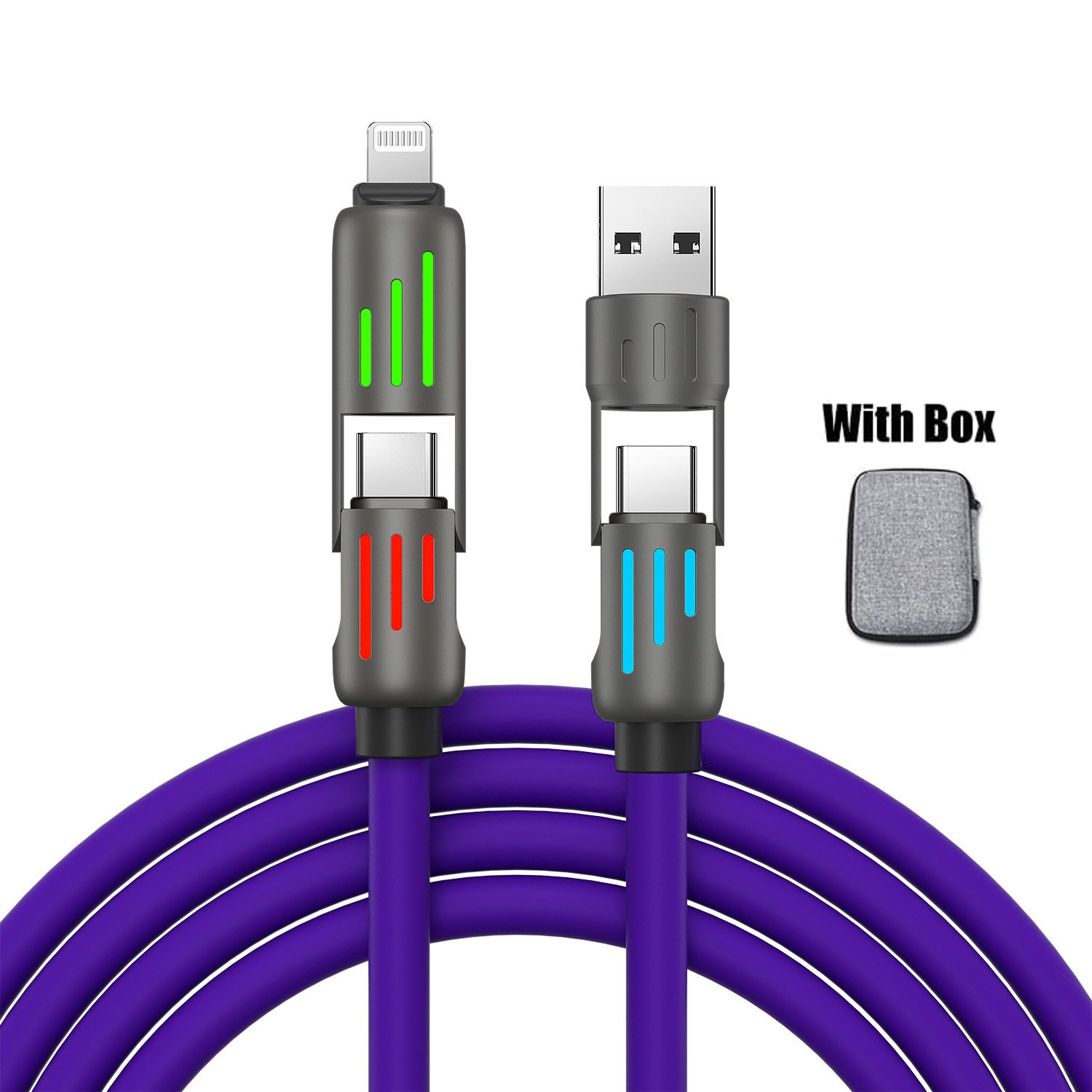 🔥Kaufen Sie 2 und erhalten Sie 1 gratis⚡4-in-1-USB-Ladekabel, Schnellladung MAX 60 W