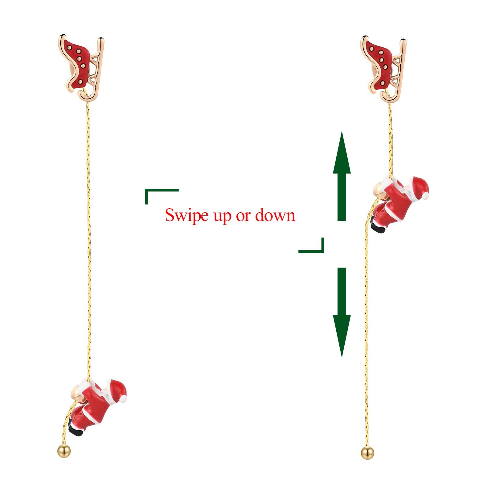 (🌲Christmas Hot Sale- 48% OFF)💝Moving Santa Claus Dangle Earrings- Buy 2 Free Shipping