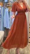 Women's V-neck Chiffon Pleated Elegant Dress