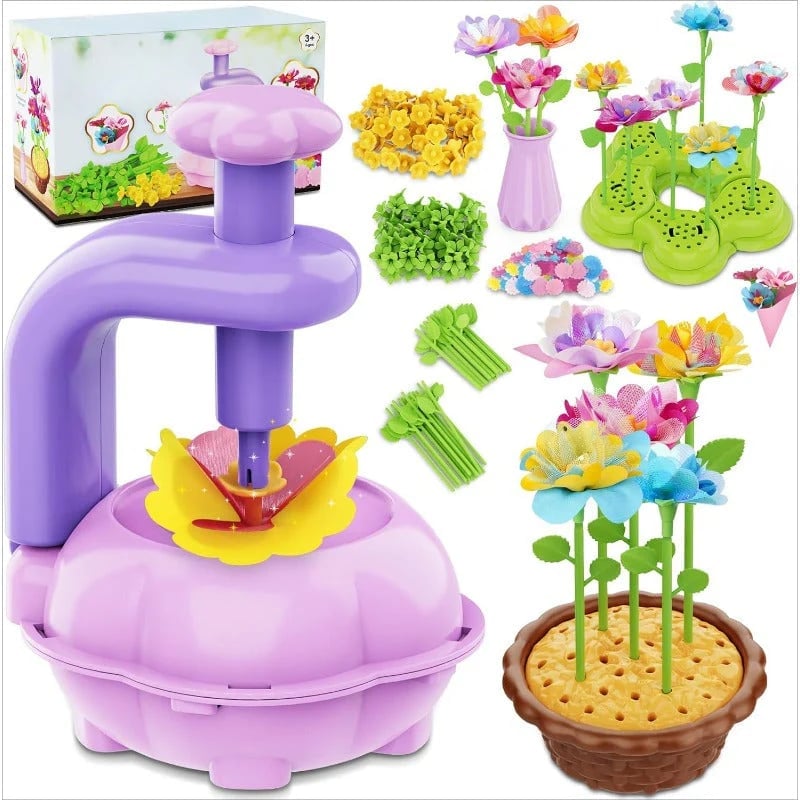 👨‍👩‍👦🎁Kids DIY Flower Craft Kit – Press & Build Your Own Bouquets