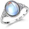 Exquisite 925 Sterling Silver Mood Rings Moonstone for Women