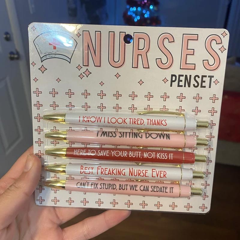 Funny Nurses Pens Set (set of 5), Buy 3 Sets Free Shipping