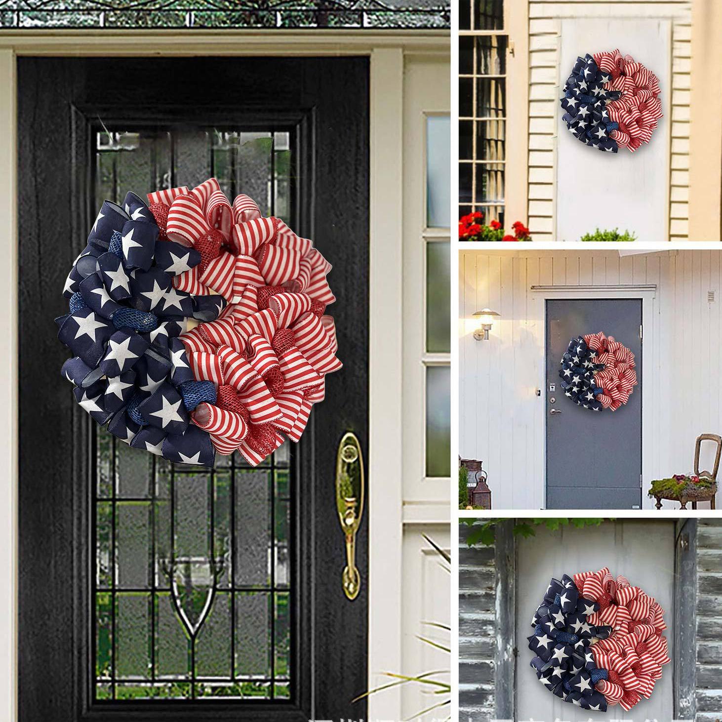 💞Handmade Patriotic ribbon Wreath