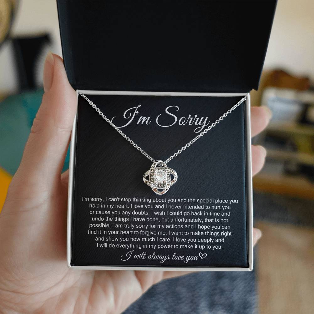 (🌲Early Christmas Sale- 50% OFF) I'm Sorry, I Will Always Love You, Love Knot Necklace