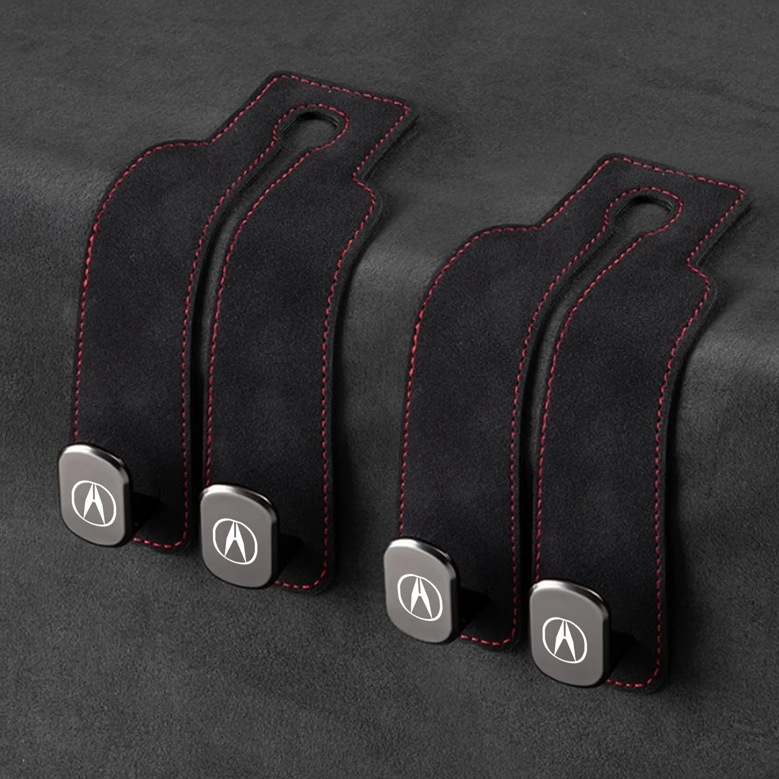 TwinHook Leather Car Headrest Hangers