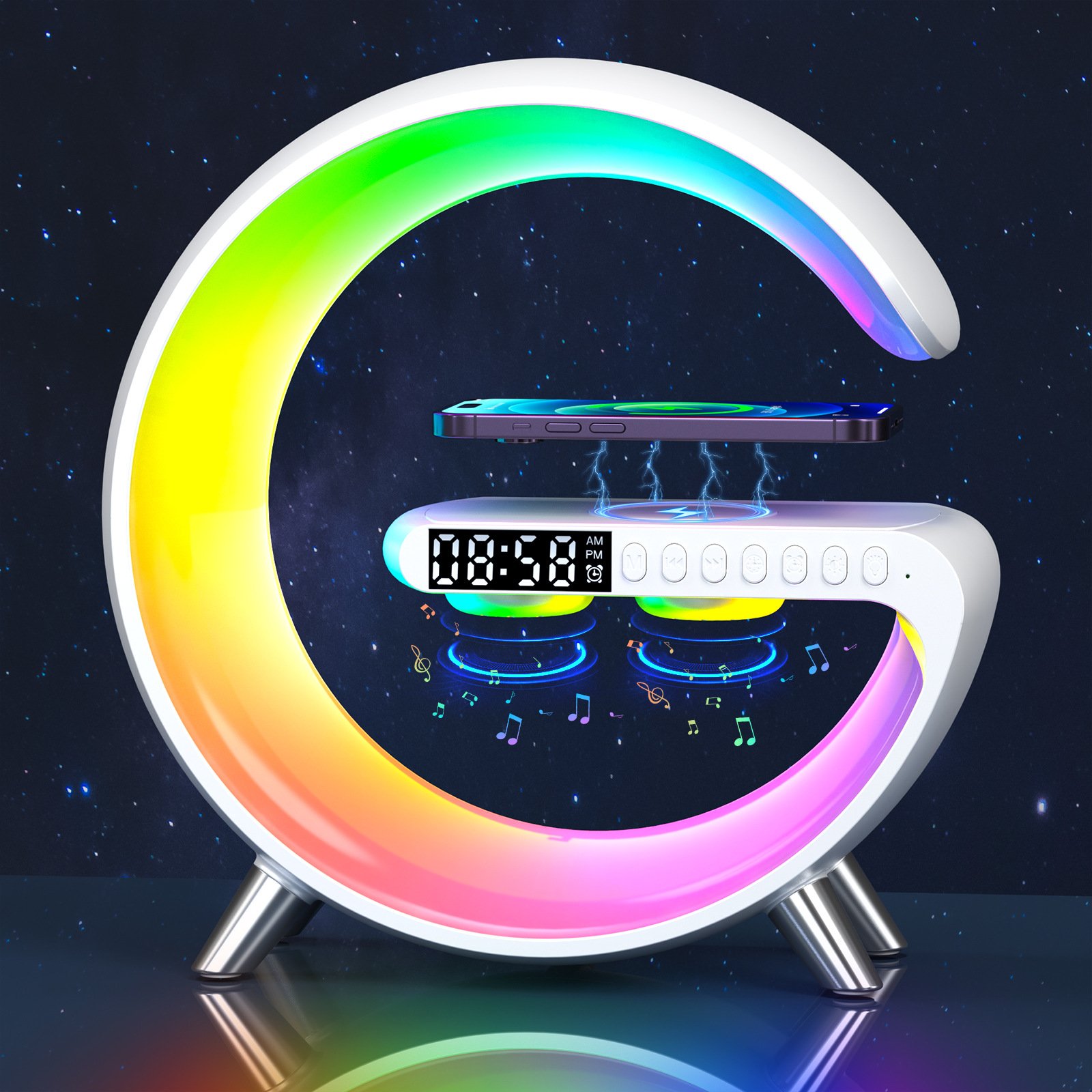 Last Day Promotion - 🔥Multifunctional wireless charging + alarm clock Bluetooth⚡