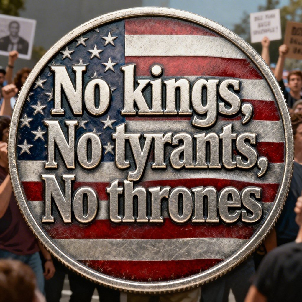 👑💥No kings No tyrants No thrones Coin – The Spirit of 1776 Lives On