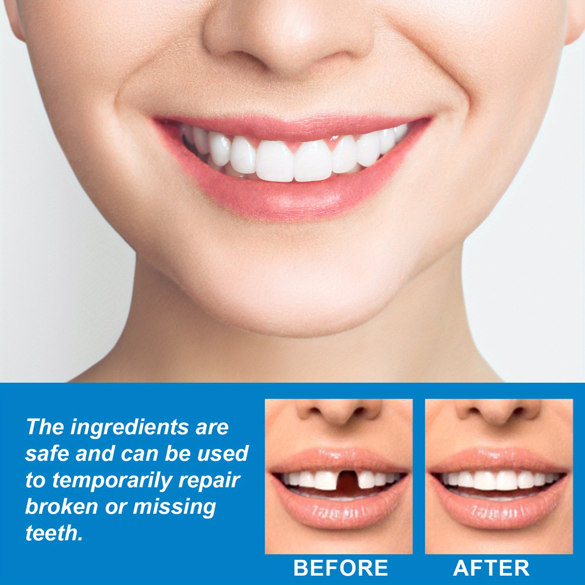 Clinclii™ Moldable False Teeth Restore Your Smile, Anytime. Anywhere
