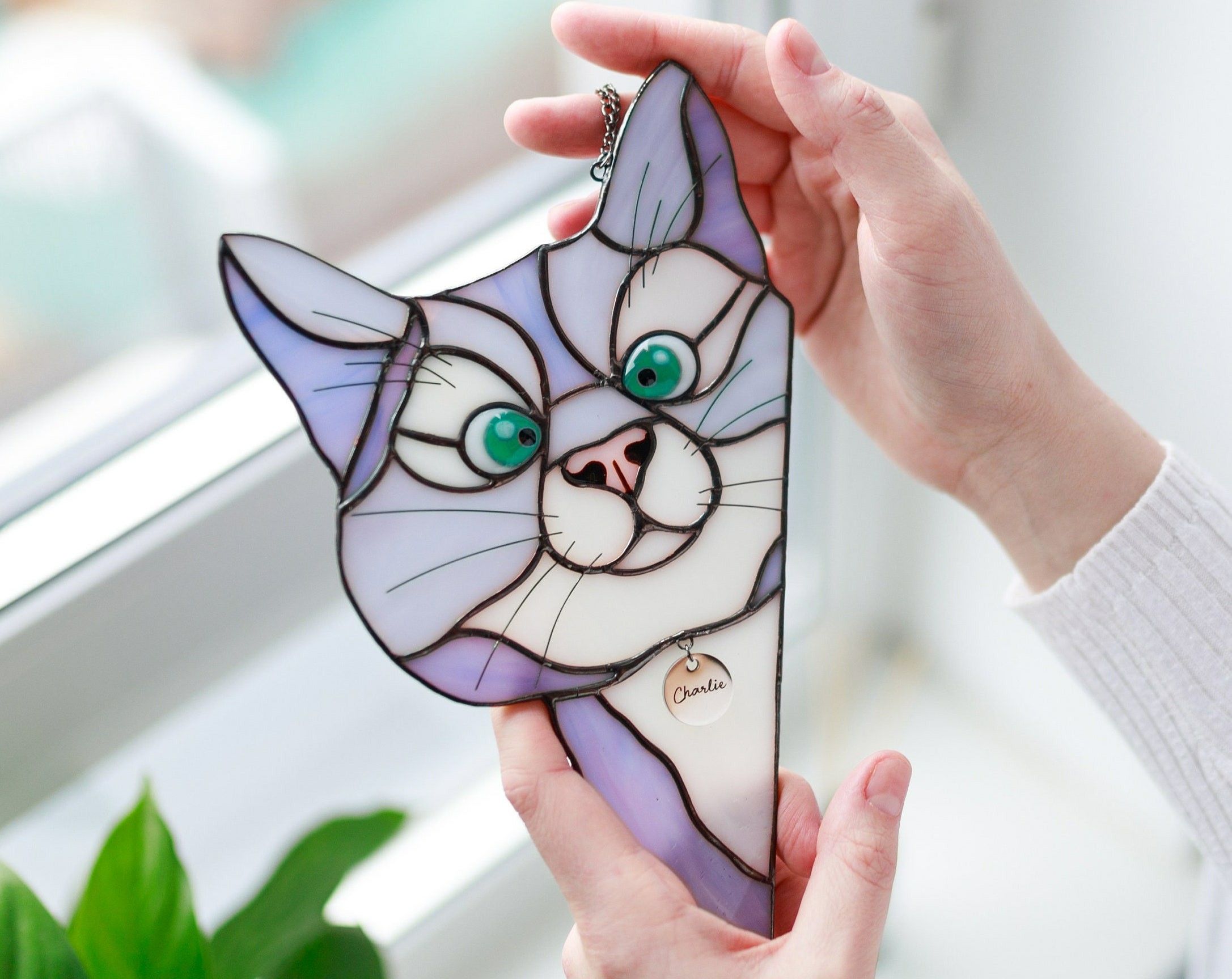 🎄Early Christmas Sale 49% OFF😻Handmade Stained Glass Cat For Window