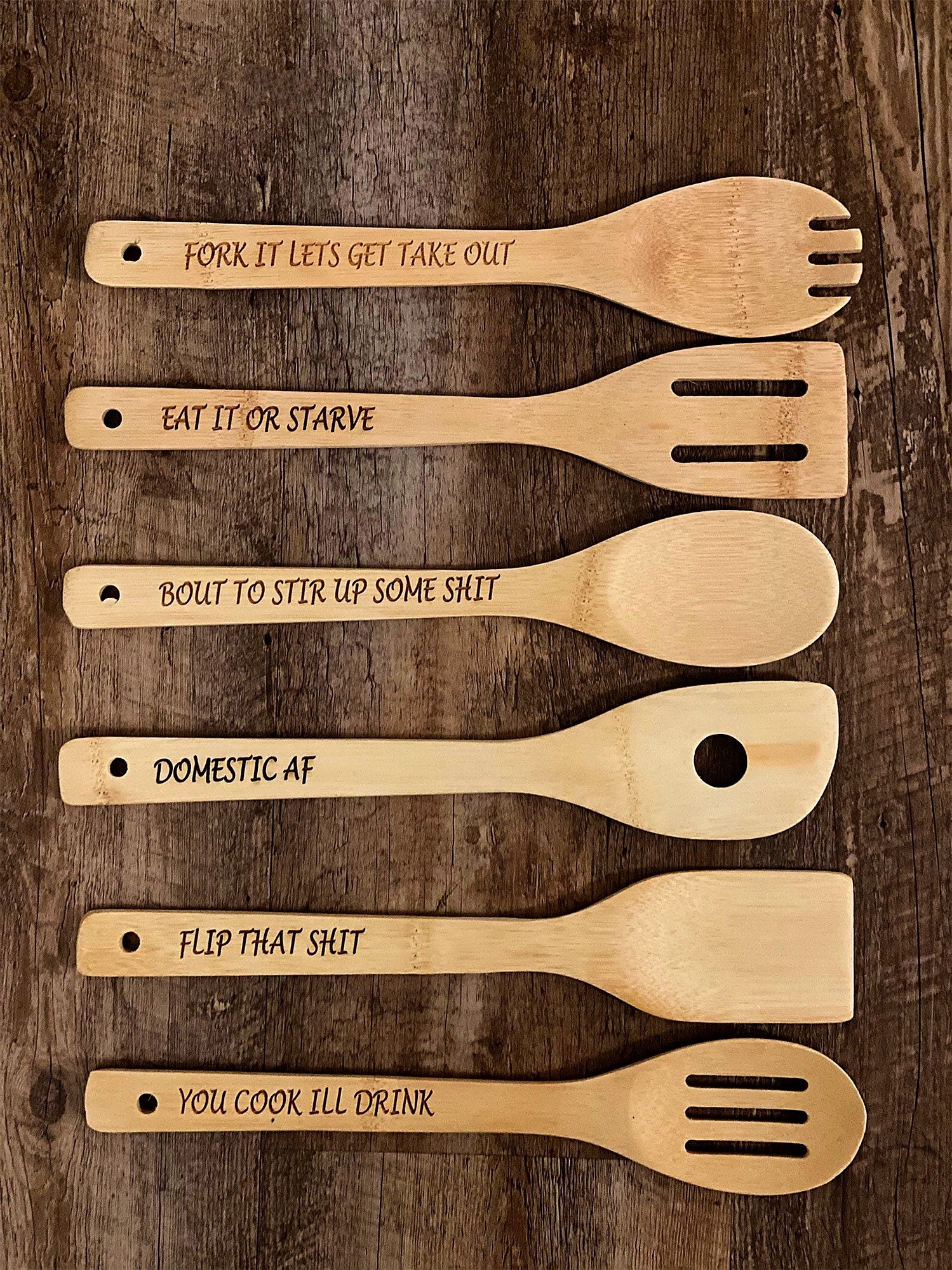 🤣Funny Wooden Spoon Set ( 6 pcs )