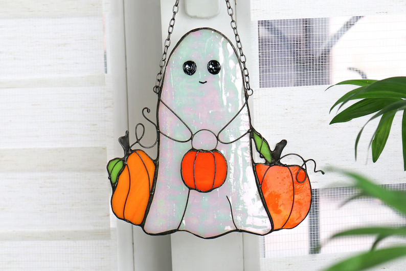 (🎃Early Halloween Sale - 49% OFF) 👻Ghost and Pumpkin Halloween Suncatcher, BUY 2 FREE SHIPPING