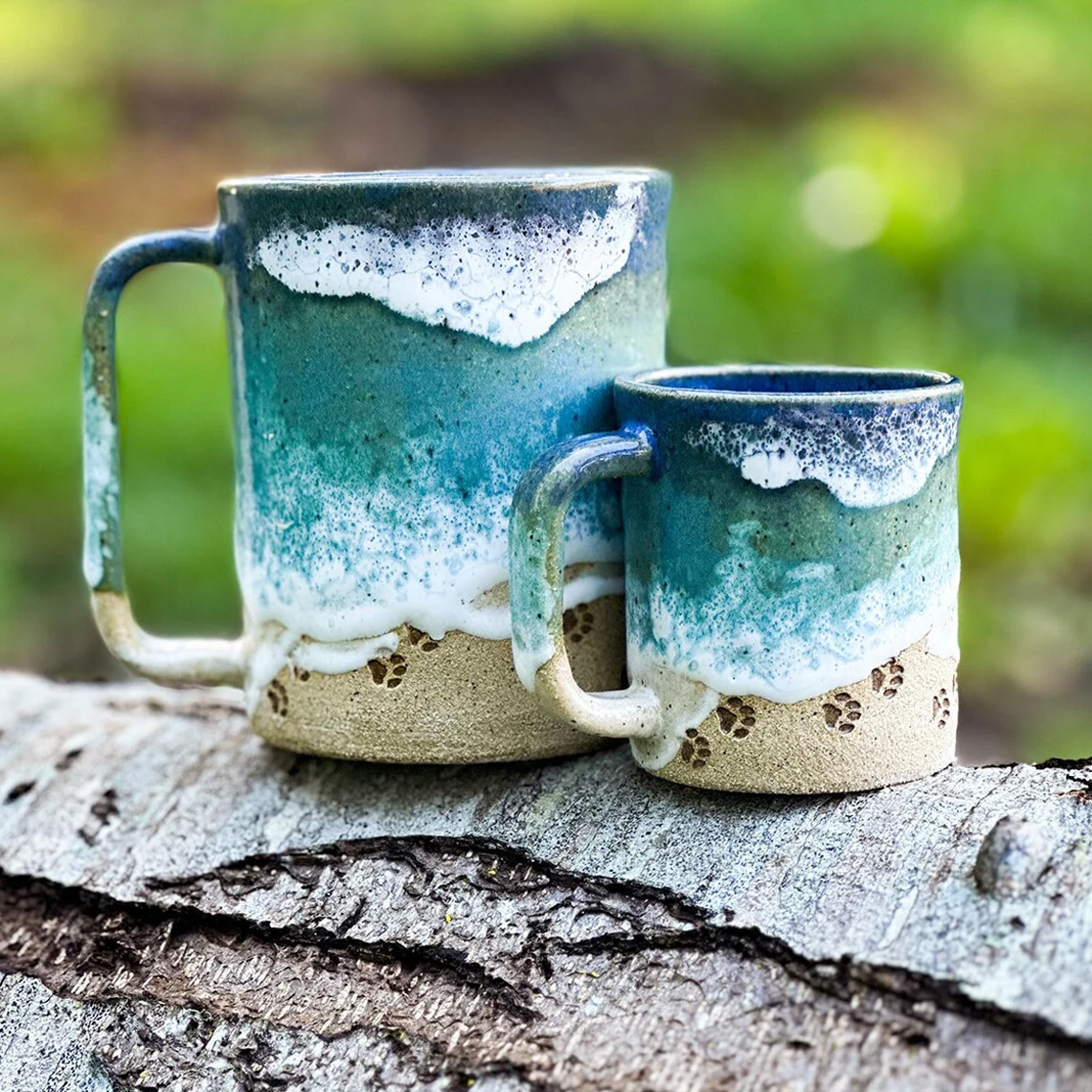 💯Summer Sale 50% OFF🎁Handmade Paw Print Ocean Shoreline Mug