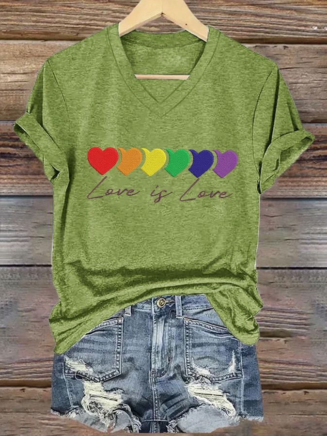Women's Love Is Love Print Casual T-Shirt