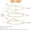 Gold Bracelets for Women, 14K Dainty Gold Plated Stackable Bracelets for Women Trendy Gold Bracelet Stack Set Waterproof Chain Bracelets Paperclip Adjustable Tennis Minimalist Tiny Cute Jewelry