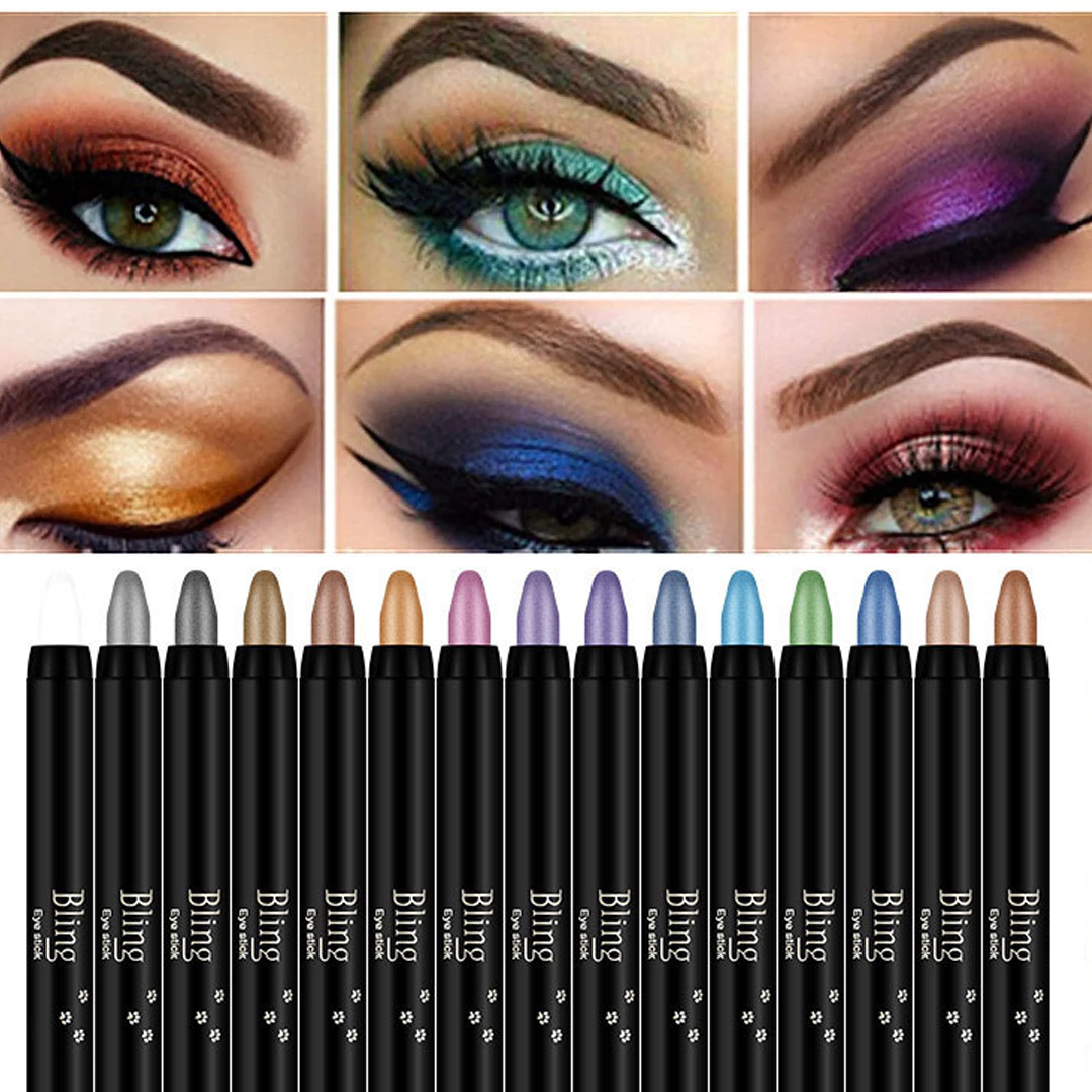 15 Color Highlighter Eyeshadow Pencil Waterproof Glitter Eye Shadow Eyeliner Pen