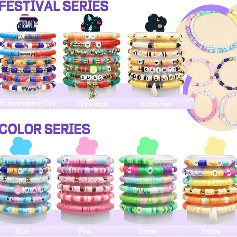 🔥LAST DAY SALE 50% OFF💕Clay Beads Bracelet Making Kit