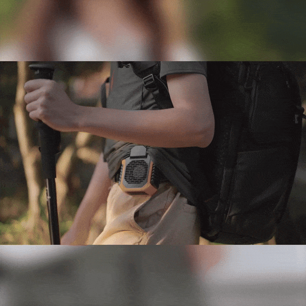 Portable Waist & Neck Fan with Power Bank and LED Light for Outdoor Use