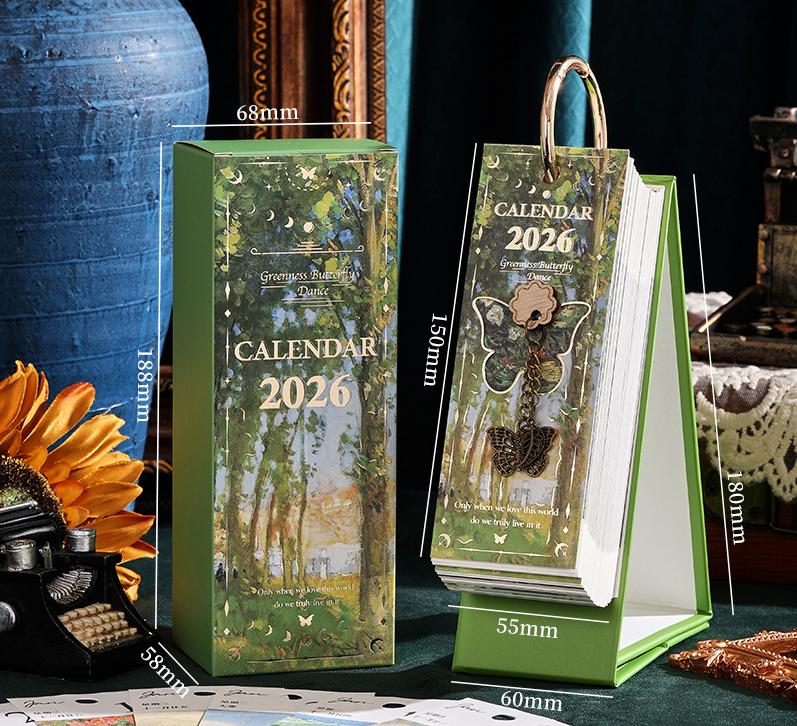 🎁TikTok Last Day Sale - 70% OFF🎉2026 Vintage European Style Oil Painting Flip Calendar🎨