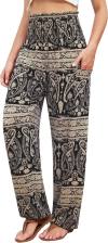 QIANXIZHAN Women's Harem Pants, High Waist Yoga Boho Trousers with Pockets