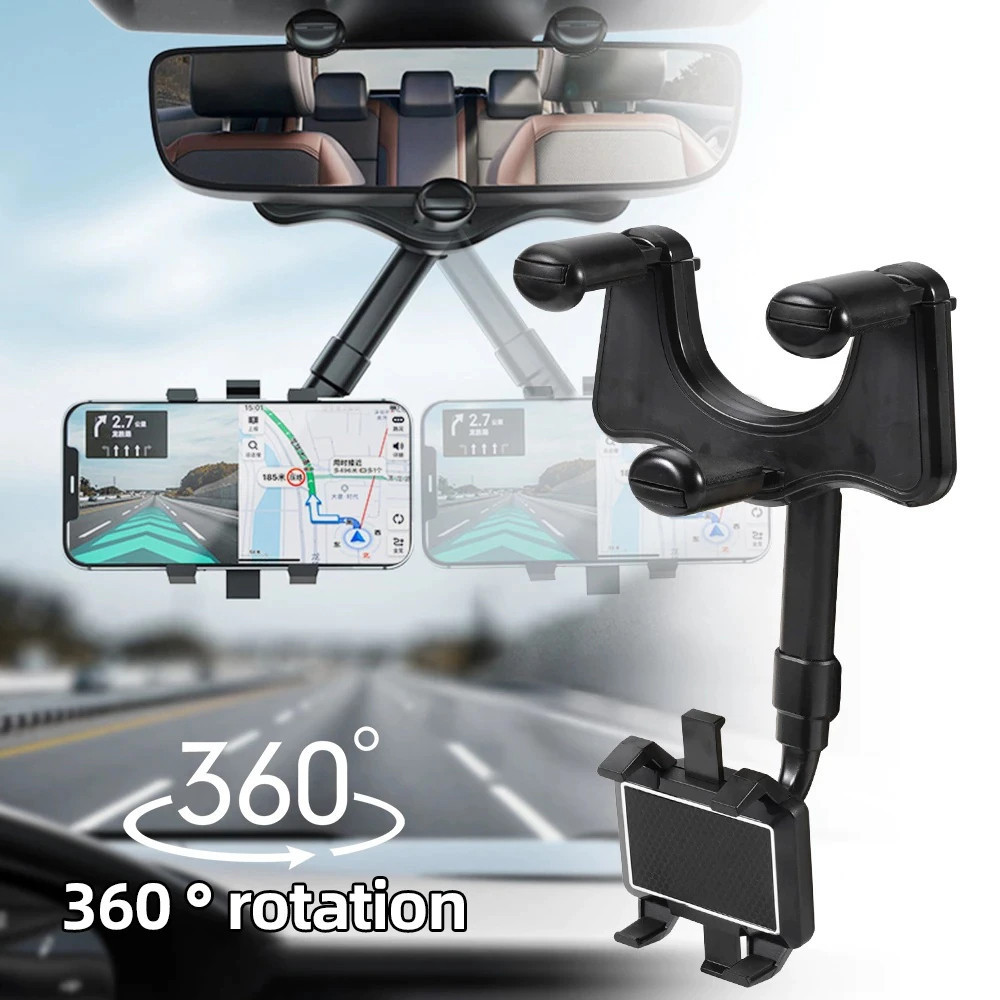 🔥Last Day Promotion 70% OFF-🔥-Rearview Holder - Rotatable and Retractable Car Phone Holder