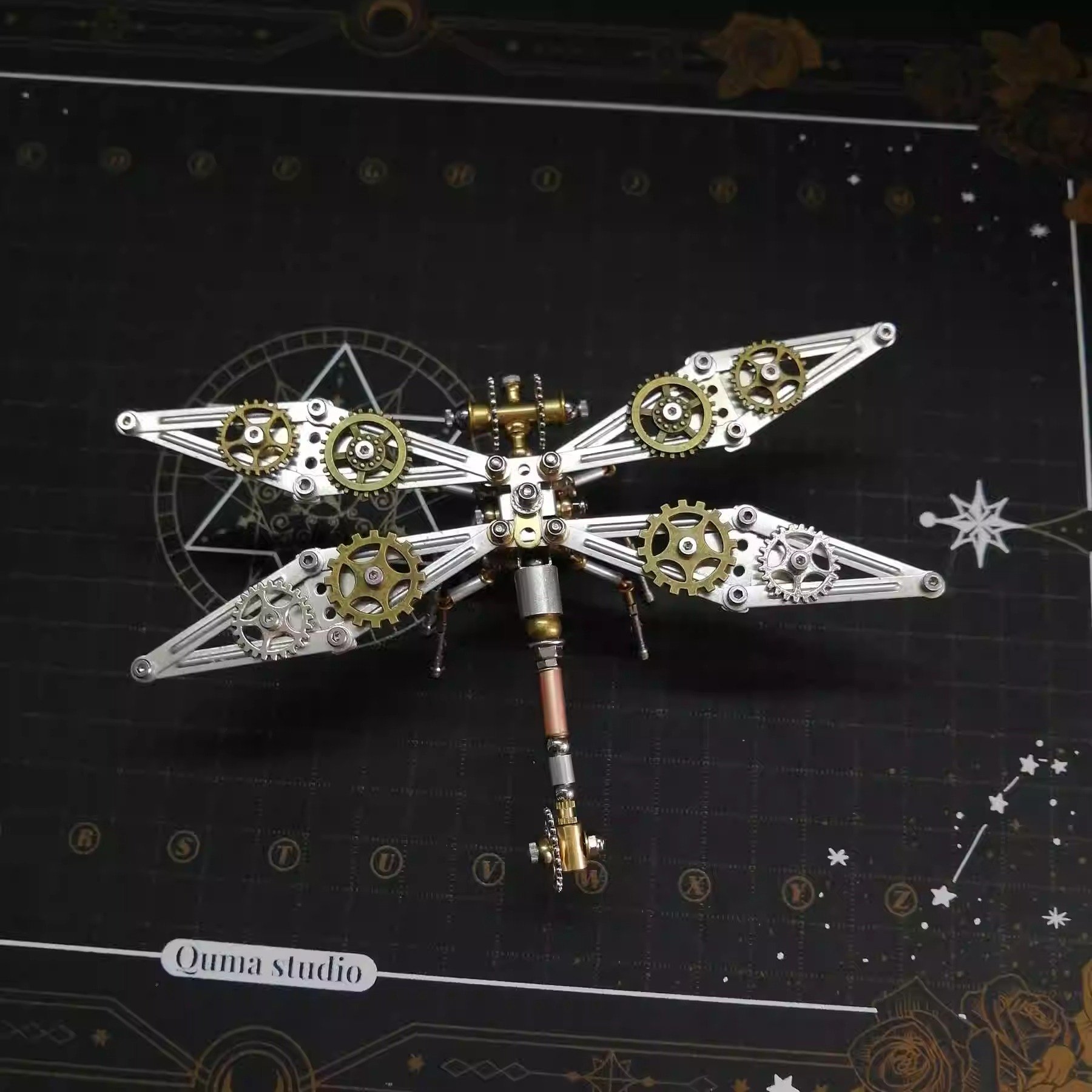 3D Insect Brass Puzzle, 100PCS+ Steampunk Dragonfly Model, Puzzle DIY Craft Kit, Great Gifts for Teens and Adults