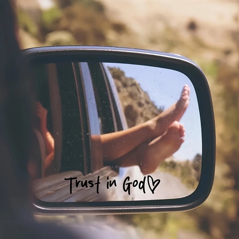 💥LAST DAY SALE 50% OFF💥Trust in God Car Rearview Mirror Sticker
