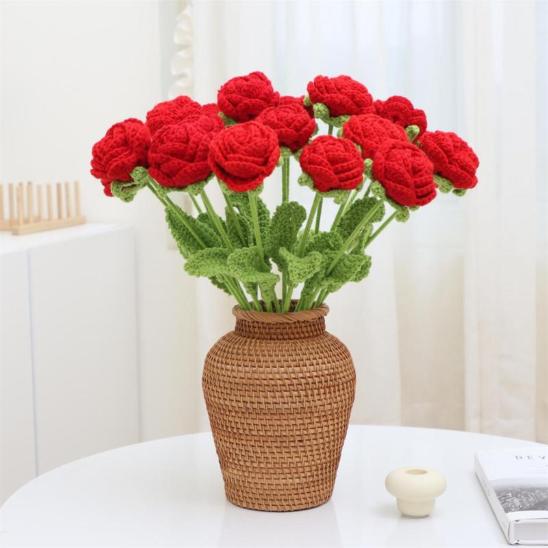 3 Counts Creative DiY  Handwoven Knitted Faux Rose Flower