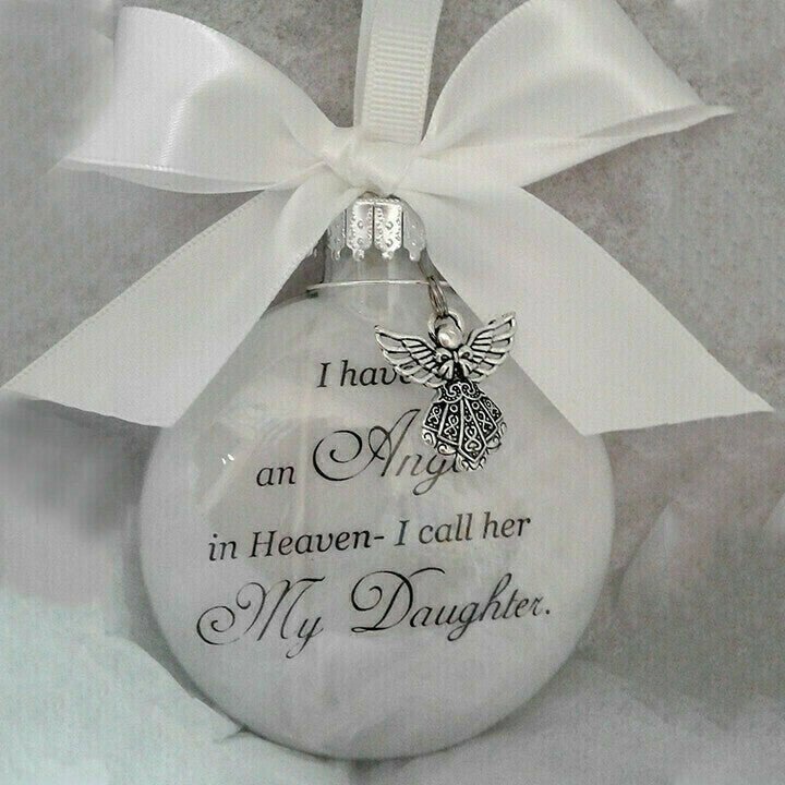 💕Christmas Ornaments Feather Ball - Angel In Heaven Memorial Ornament