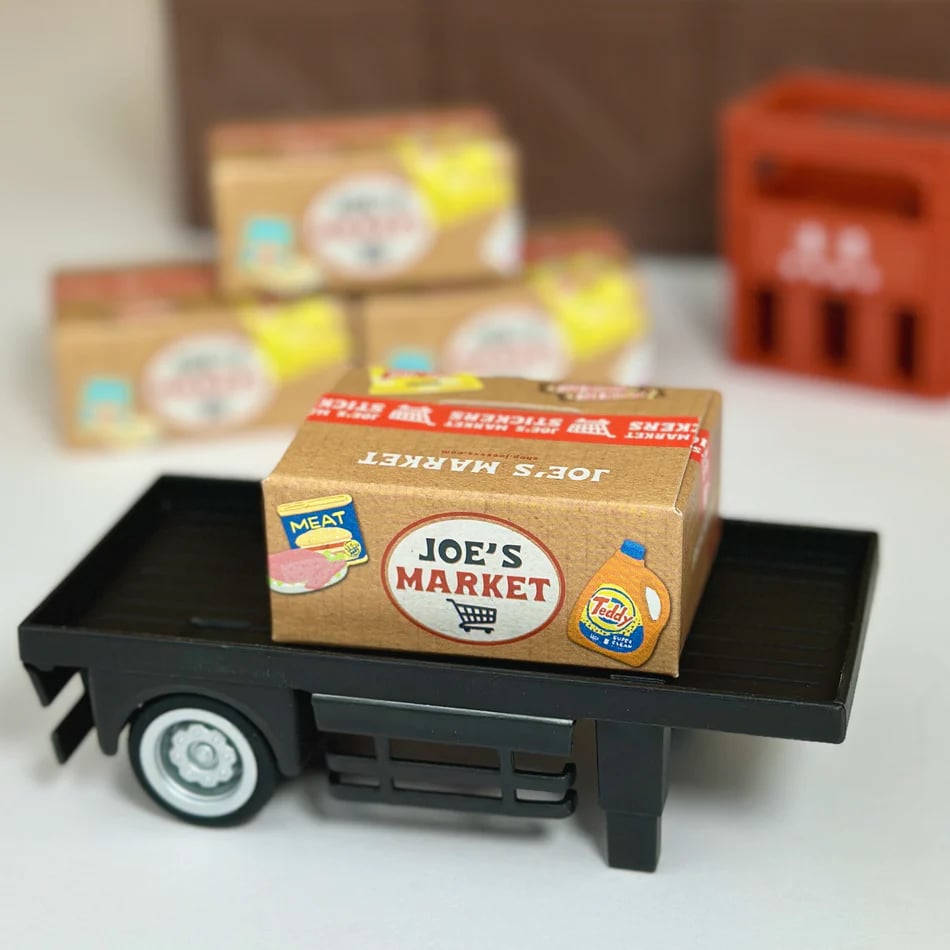 🔥Miniature Shipping Box Flake Sticker Set