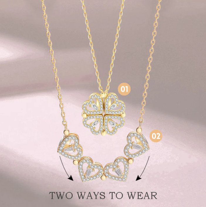 🔥 Last Day Promotion 50% OFF🎁Lucky Heart Sterling Silver Necklace WITH SIX ROSES💖