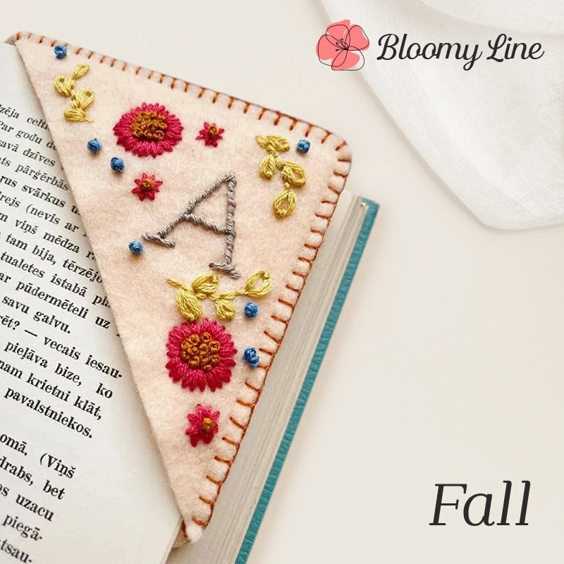 Personalized Letter Embroidered Corner Bookmark