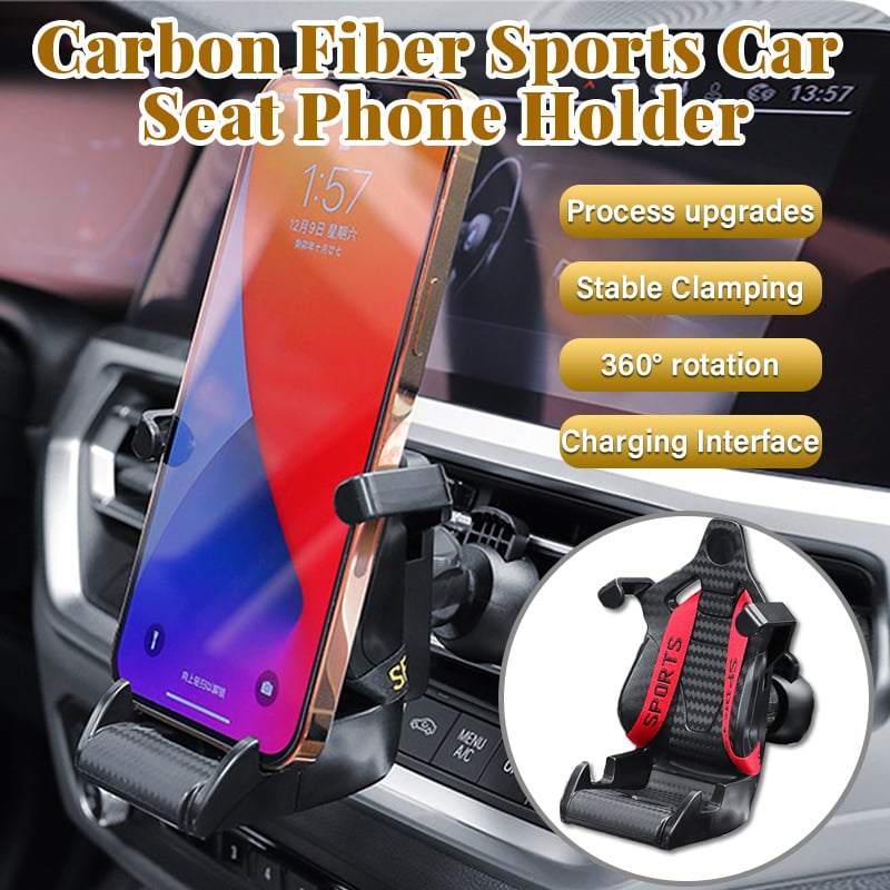 Tiktok Summer Sale🎉Carbon Fiber Sports Car Seat Phone Holder