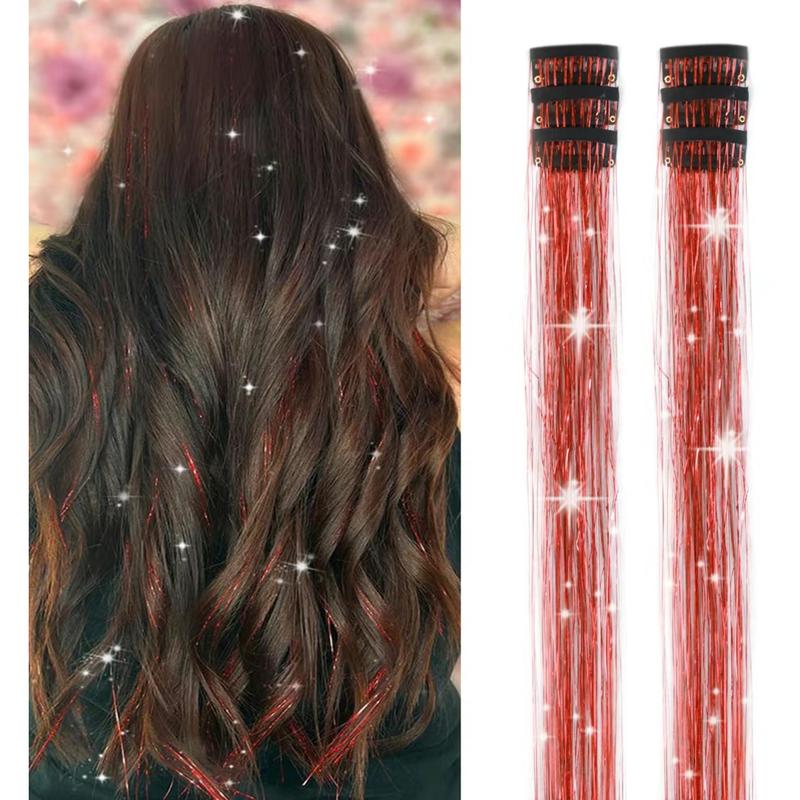 🔥Last Day Promotion 50% OFF🔥6 PCS Clip in Hair Tinsel 20 Inch Glitter Tinsel Hair