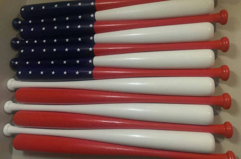 Baseball Bats American Wooden Flag - Ready to Ship