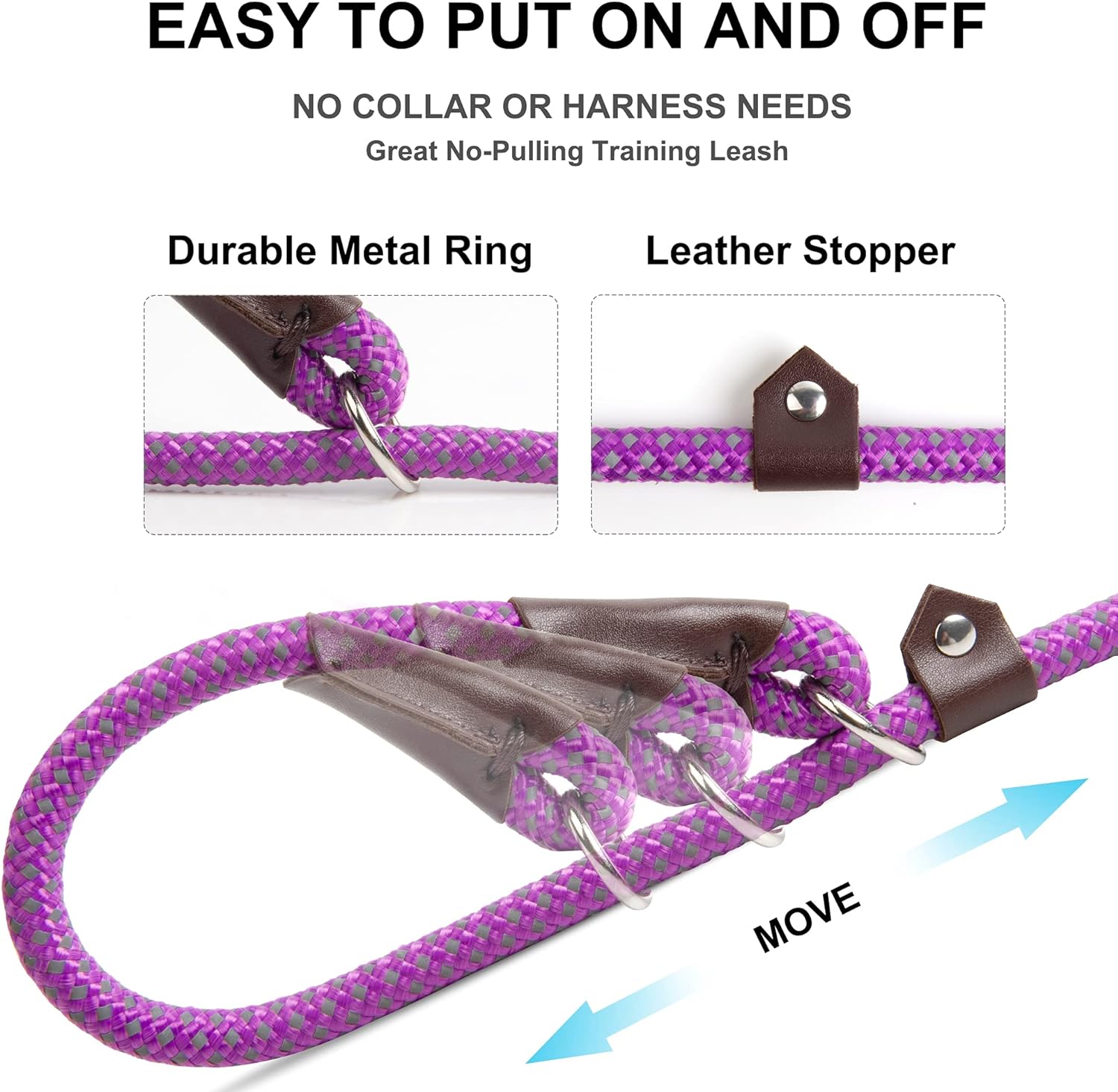 Fida Durable Slip Lead Dog Leash, 6 FT x 1/2