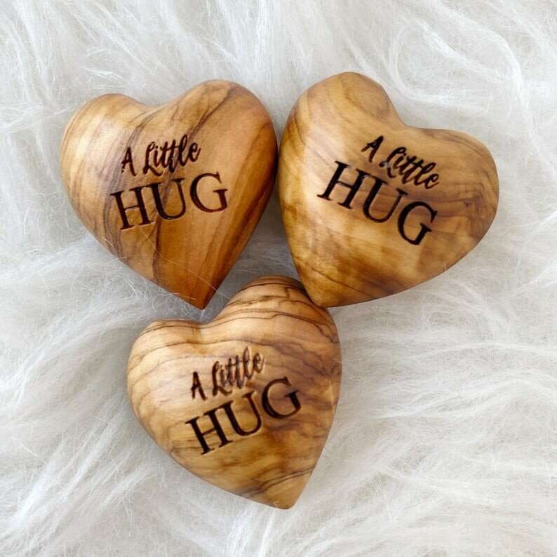 (New Year Sale- 49% OFF) Pocket Hug Wooden Heart Token