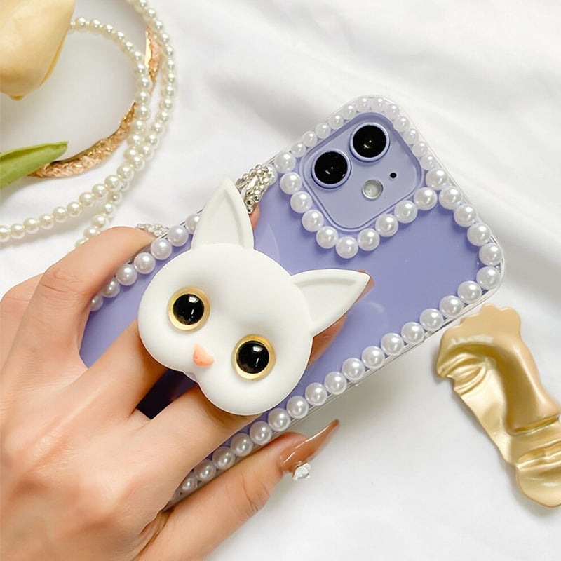 (🔥Mother's Day Sale- SAVE 50% OFF) Portable 3D Cat Phone Holder With Makeup Mirror - Buy 1 Get 1 Free Now