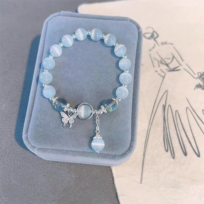 🥳Bring Positive Energy Butterfly Cat's Eye Chrysoberyl Bracelet