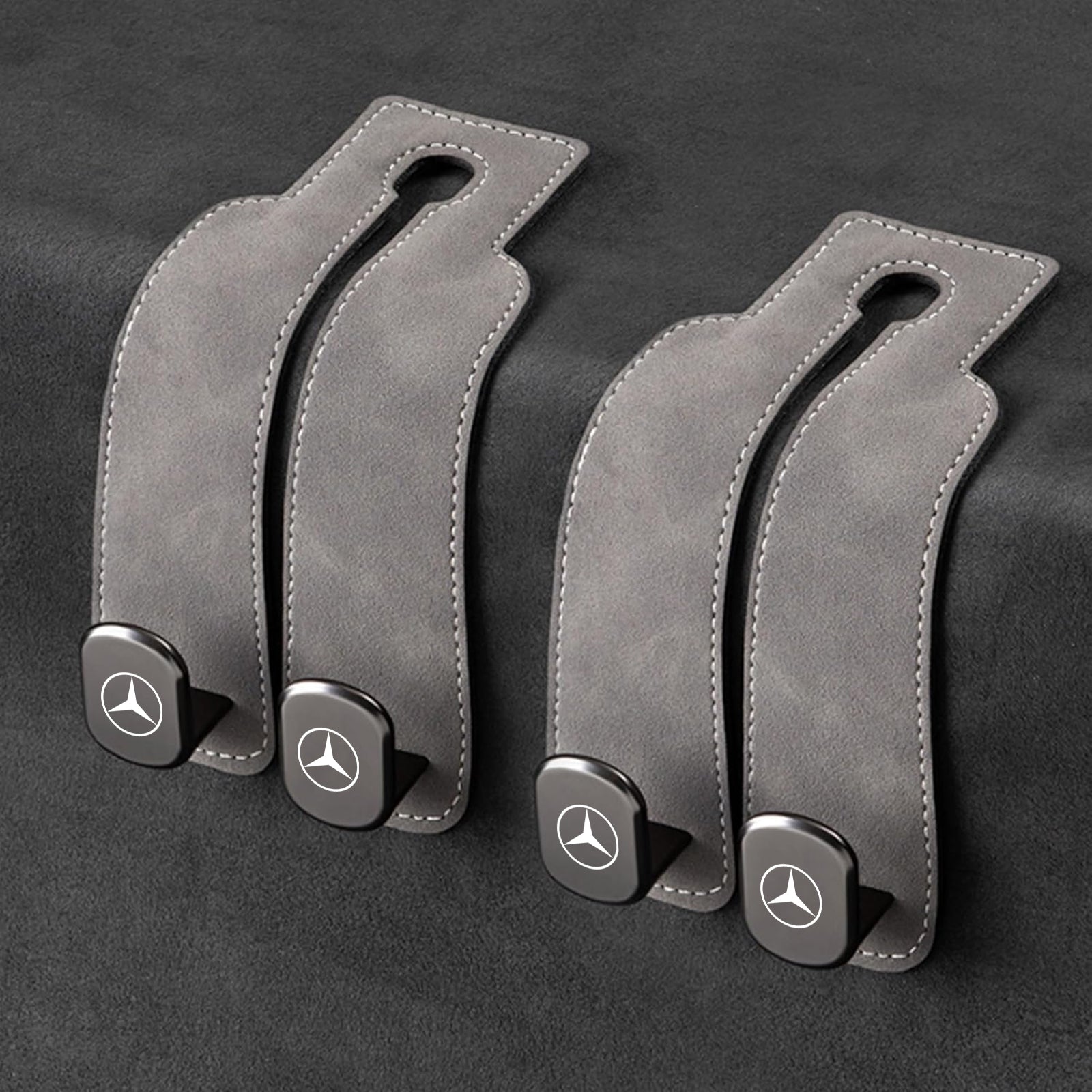 TwinHook Leather Car Headrest Hangers