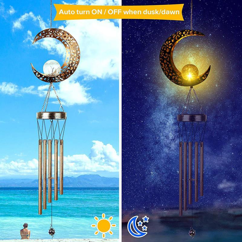 💥LAST DAY SALE 50% OFF💥Solar Garden Lights - Sun Moon Wind Chime Pendant