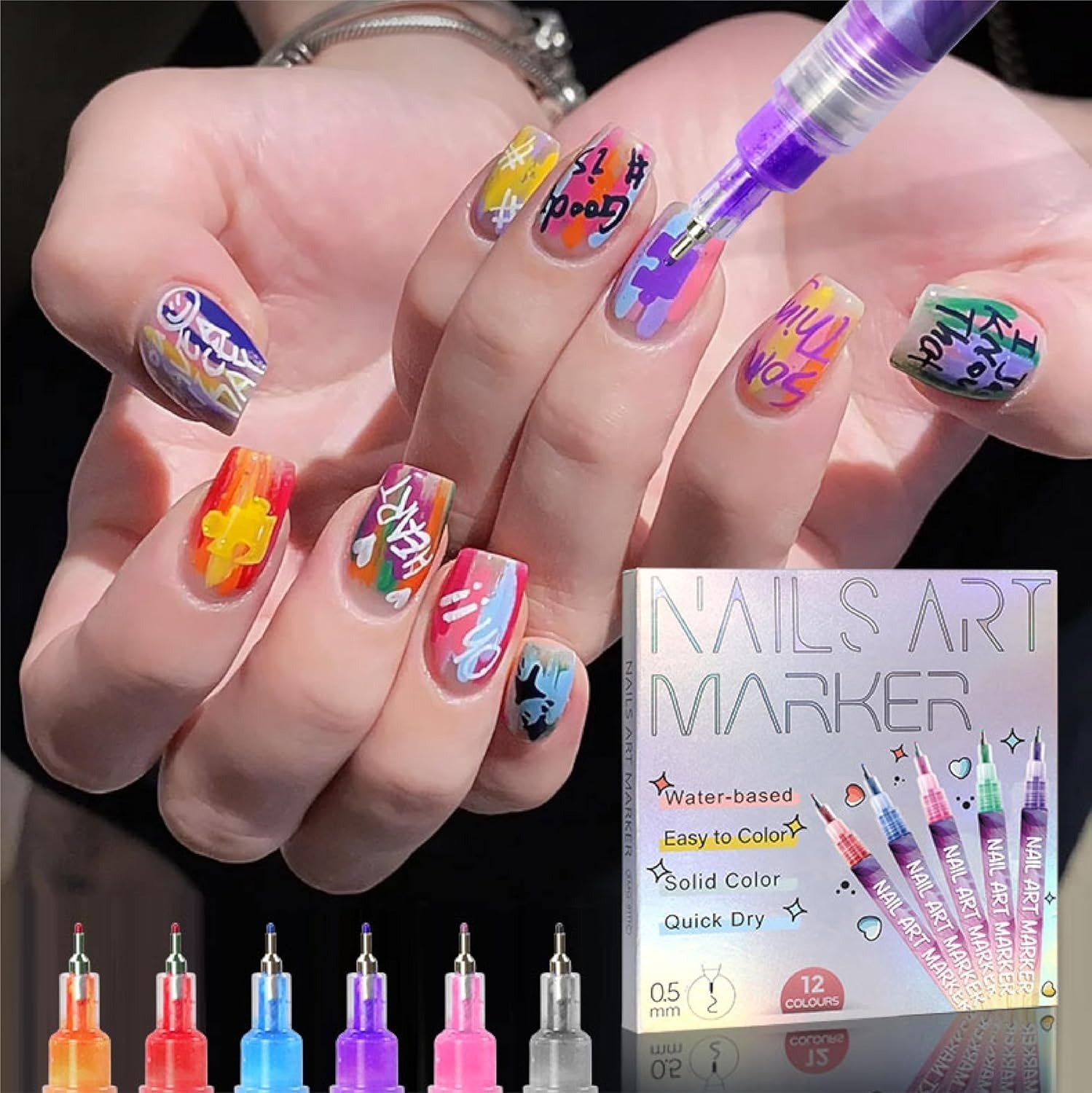 🎁TikTok Last Day Sale - 70% OFF🎉12 Colors Nail Art Pens Set🎨