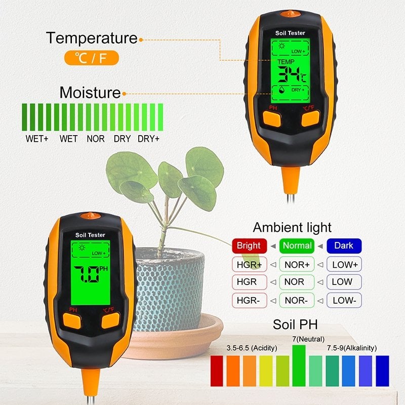 SmartPlant 4-in-1 Soil Analyzer – Quick & Accurate Testing with LCD Display