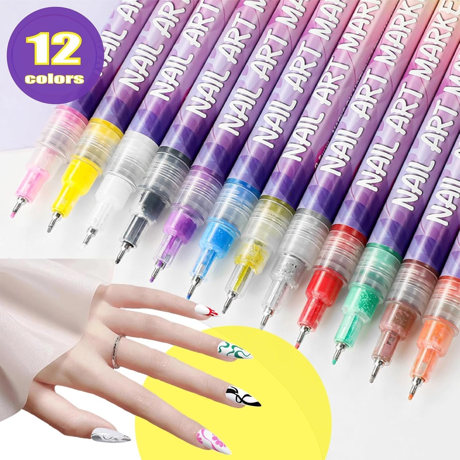 🎁TikTok Last Day Sale - 70% OFF🎉12 Colors Nail Art Pens Set🎨