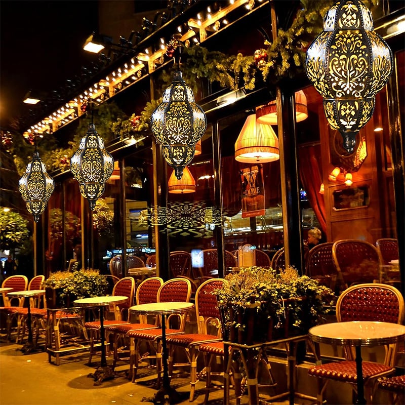 Hanging Solar Moroccan Lantern Outdoor Decoration
