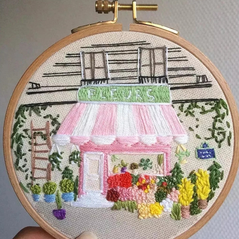 💚Handwoven Rue de Provence Hand Embroidery Kit