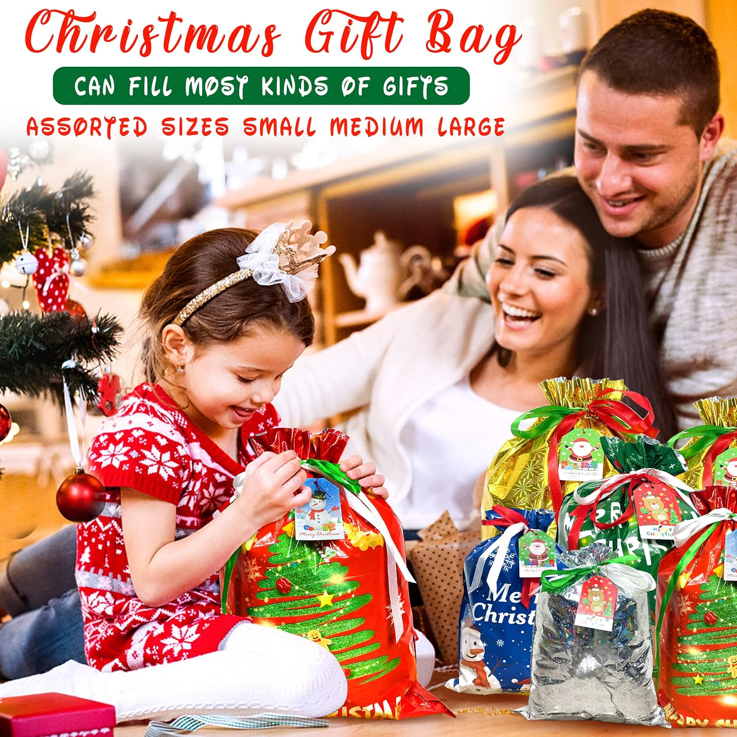 🎄🎅Early Christmas Promotion - 49% OFF 💝Christmas Gift Bags with Colorful Drawstring