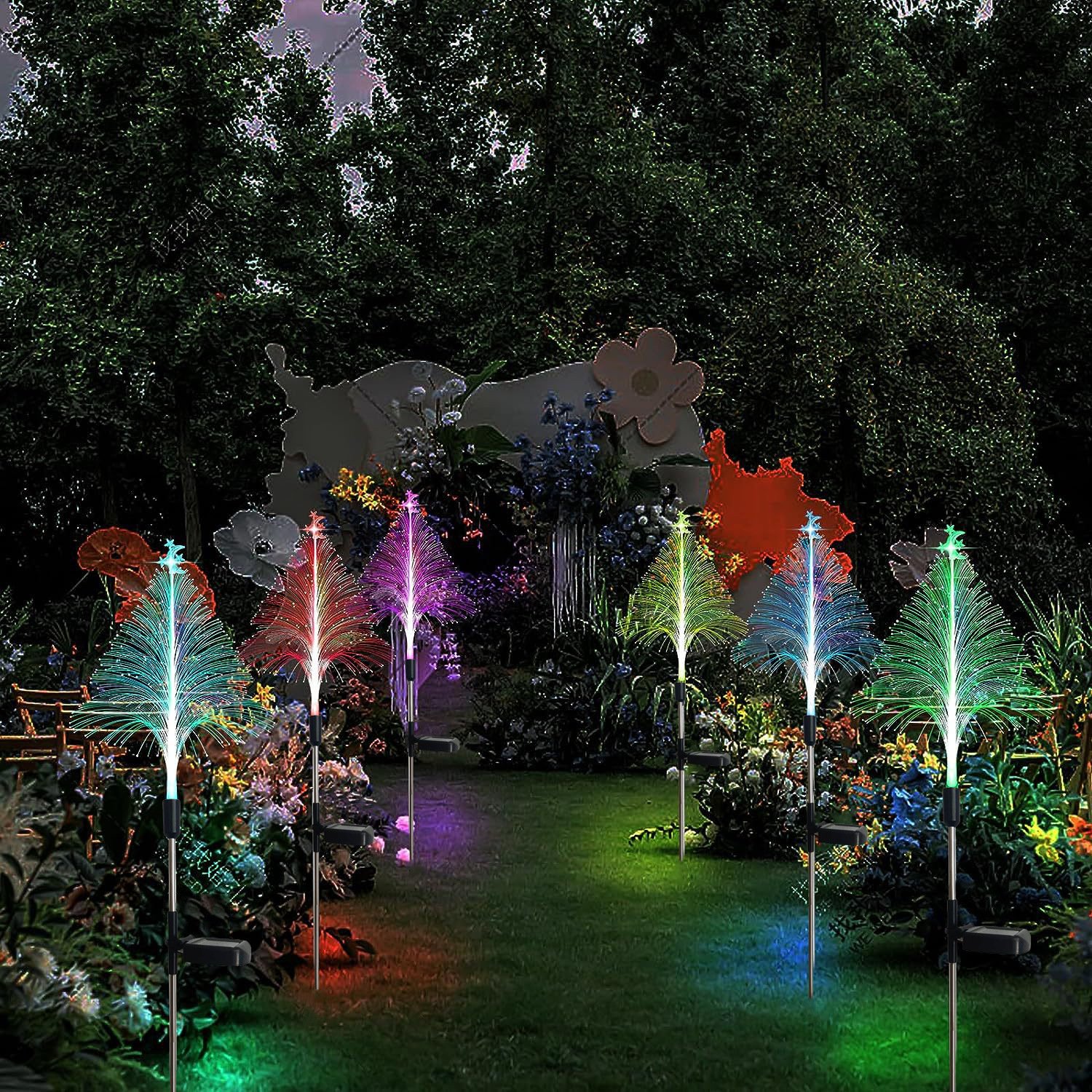 🎄7 Color Changing Solar Christmas Trees Lights🎄